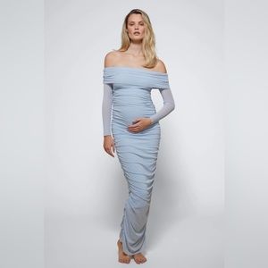 Bumpsuit off the shoulder soft mesh dress